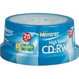 Memorex 80 Minute CD-RW 4x-12x High Speed 25 Pack Spindle