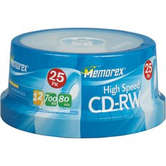 MEMOREX CD-RW 80MIN SPINDLE 25PK