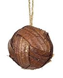 3.75 Modern Lodge Rattan Ball Shaped Christmas Ornament