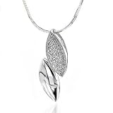 Sterling Silver Marquise Shape Diamond Pendant w/ Chain