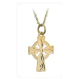 10k Gold Hand Engraved Celtic Cross - Pendant Only - Made in Ireland