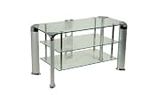 Elonex LNX-GT11C - Glass Stand For Plasma & LCD TV Up To 42 - Clear Glass & Silver Legs