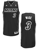 NBA Mens Miami Heat Dwyane Wade Black-Black-White Swingman Jersey