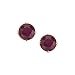 14K Yellow Gold Prong Set 4 MM Ruby Earring Studs