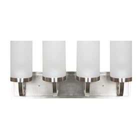 Drake - 4 Light Bathroom Vanity Lighting Fixture - Satin Nickel - Essex White Glass -...
