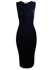 Sleeveless Cotton/Rayon/Spandex Midi Dress 