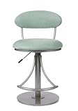 Hillsdale Venus Adjustable Swivel Stool, Silver Finish with Atmosphere Faux ....