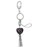 Murano Glass Purple Heart Keychain