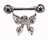 Goth Skull Bone Butterfly Body Jewelry Steel Piercing - B00065FZQ8