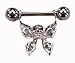 Goth Skull Bone Butterfly Body Jewelry Steel Piercing