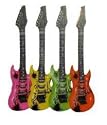 4 INFLATABLE GUITARS 106cm - ASSORTED COLOURS