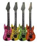 4 INFLATABLE GUITARS 106cm - ASSORTED COLOURS