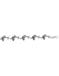 Sterling Silver Egyptian Queen Nefertiti Charm Bracelet , 1/2 inch (12 mm).
