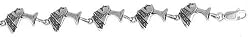 Sterling Silver Egyptian Queen Nefertiti Charm Bracelet , 1/2" (12mm).