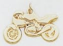 14kt Yellow Gold Motorcycle Charm - C1809