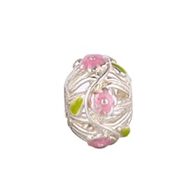 Bling Jewelry 925 Sterling Silver Flower Bead Biagi Pandora Pugster Troll and Chamilia Compatible