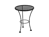 Meadowcraft Accessory Wrought Iron 16 Round Metal Patio End Table Charcoal Finish