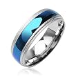 316L Surgical Stainless Steel Ring - IP Blue Center - Size: 9-14