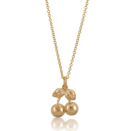 14K Gold Over Sterling Silver Cherry Pendant Necklace
