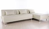 Sofa Couch Schlafsofa Bendigo, mit Ottomane ~ sand/beige