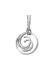 Jewelplus 1/3 ct tw Journey Diamond Circle Pendant 14K White 1/3 Ct Tw