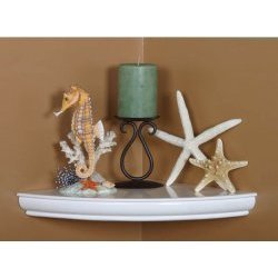 Architectural Elements Corner Shelf-White Finish (White) (2″H x 18″W x 18″D)