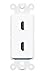 RiteAV 2 Port HDMI Wall Plate Insert White