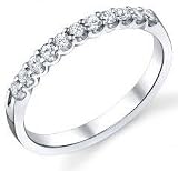 11 Stone Round Shared prong Set Diamond Wedding Band .21ct