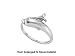 Petite 10k. White Gold Dolphin Shaped Diamond Promise Ring