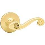 Kwikset Maximum Security Lido Right-Handed Entry Lever, Polished Brass #405LL RH 3 CP