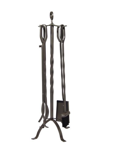 Top Fire 337141 Kaminbesteck 4-teilig geschmiedet gussgrau
