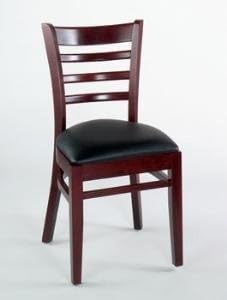 Alston Quality 1105-30UP-N-Claret Ladder Back Stool With Upholstered Seat Natural Frame
