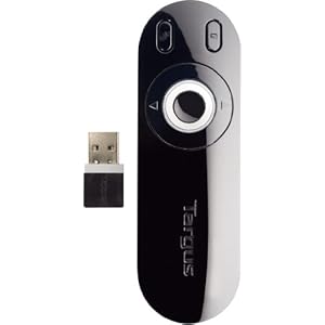 Targus 2.4 GHz Wireless Laser Presentation Remote with KeyLock, Range up to 50 Feet AMP13US (Black with Gray)