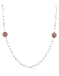 Italian Sterling Silver Beaded Disco Ball Stations Necklace, 36"