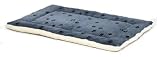 Midwest Paw Print Reversible Fleece Stuffed Bed, Blue