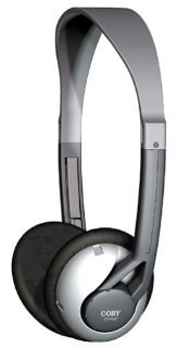 Coby Deep Bass Lightweight Stereo Headphones CVH42 (Silver)