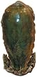 Pottery leaf vase with frogs - ceramic