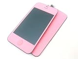 Apple iPhone 4 S 4S 4GS ~ Pink Full LCD Screen Display + Touch Screen Digitizer Front Glass Pad Plastic Lens Part Assembled Together + Full Plastic Glass Back Battery Cover Door Case Housing Fascia Plate Panel ~ Mobile Phone Repair Parts Replacement
