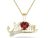 Garnet and Diamond MOM Pendant