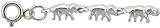 Sterling Silver Elephants Charm Anklet