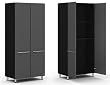 Graphite and Black Tall Two Door Storage Cabinet Graphite Gray Doors/Black Cabinet
