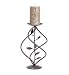 Candlesticks Black Wrought Iron, Rustic Swirl Candle Holder 14 in. H x 7 in. dia.