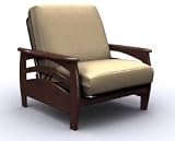 Montego Metal & Wood Futon Chair Bed - Walnut
