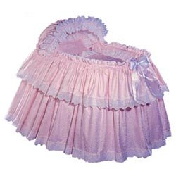 Sweet and Rosey Bassinet Set Color LIght Blue