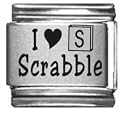 Clearly Charming I Heart Scrabble Laser Italian Charm