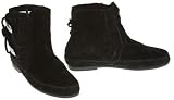 MISS ME Faux Suede Moccasin Ankle Bootie (BLACK)
