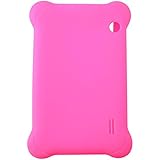 Silicone Rubber Case Cover for 7'' 7 inch Android Capacitive Table PC #01 hot pink