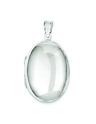Sterling Silver Oval Locket Pendant Jewelry 47mm