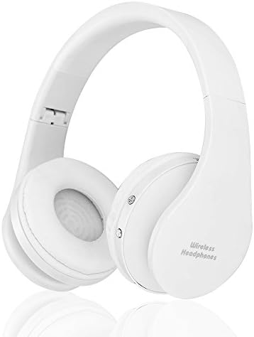 YACASU Wireless Headphones/ Wired Portable Folding Bluetooth Headphone with Mic (White)