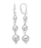 6/8/10mm Sterling Silver Bead Lever Earrings